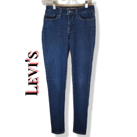 Womens Levi's 535 Medium Wash Stretch Leggings Pants Size 5M 29"inseam SHARP! - Picture 1 of 6